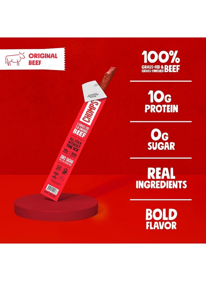 CHOMPS Grass Fed Original Beef Jerky Snack Sticks - Image 3